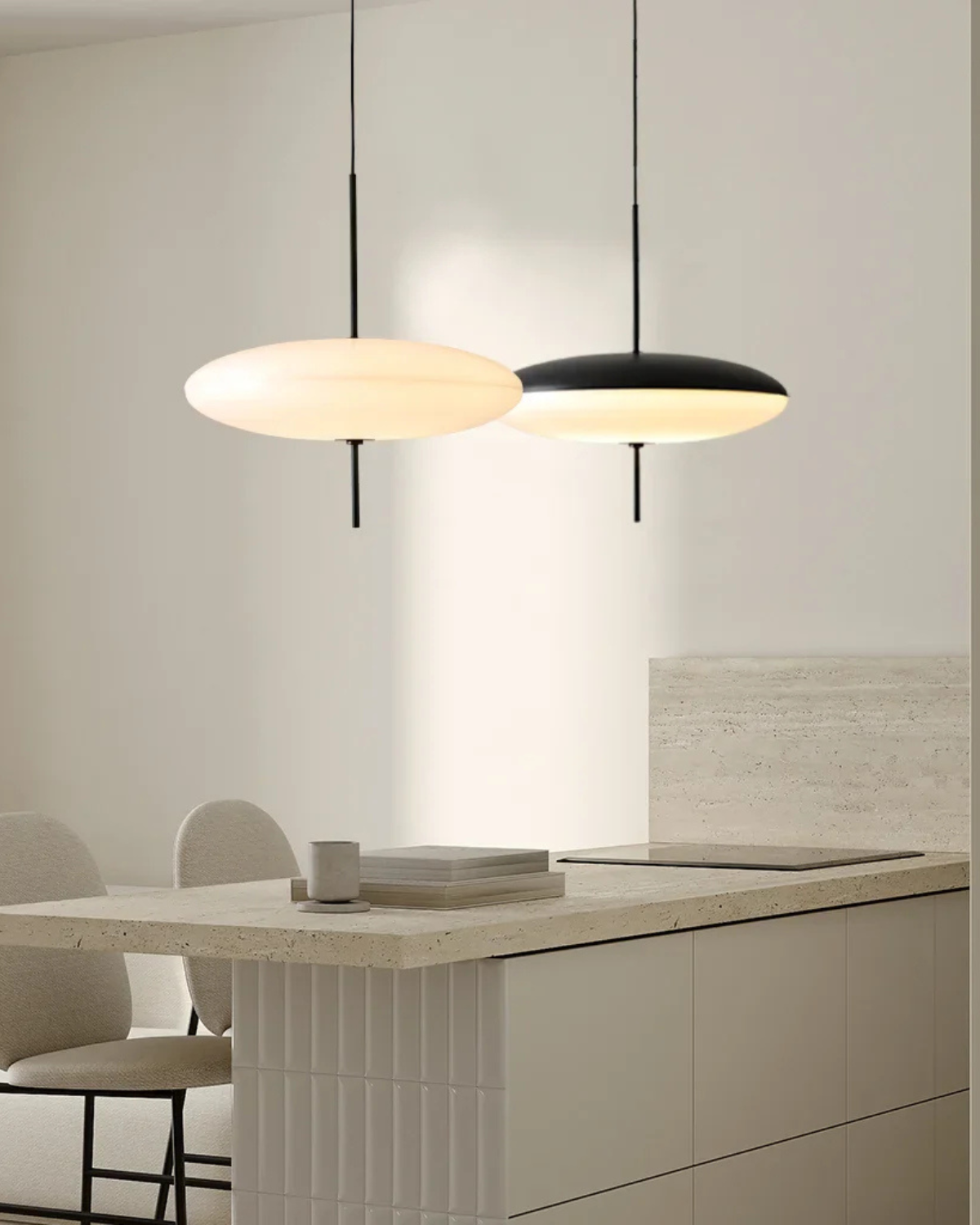 Pendant Light Floating Acrylic Metal Two-Tone Minimalist Modern Dining Room Living Room | Lumfield